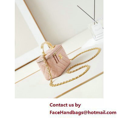 Chanel Lambskin, Resin  &  Gold-Tone Metal Clutch with Chain Bag AP3820 Nude Pink 2025